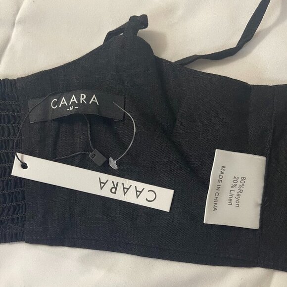 Caara. Basic black tank top for women with thin straps. Size M. NWT. - Picture 2 of 7